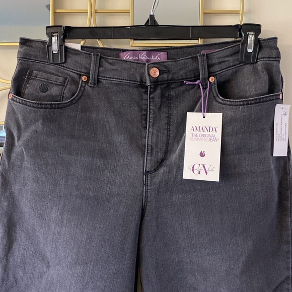 Gloria Vanderbilt woman’s Amanda classic high rise tapered jeans gray pants 12 - Picture 4 of 15